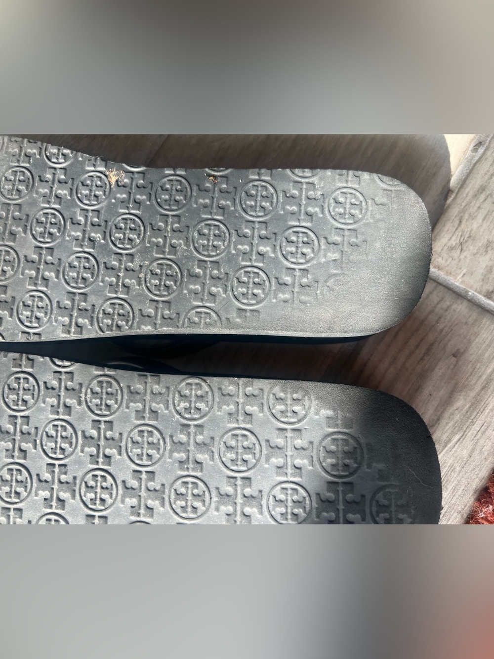 Tory Burch Black Logo-Pattern Slide Sandals